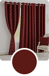 red curtains