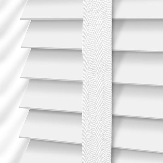 Pristine White & Tundra Faux Wood Blind - 50mm Slat - Image 3