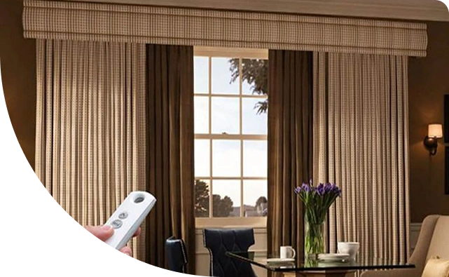 Motorized curtain installation Dubai villa