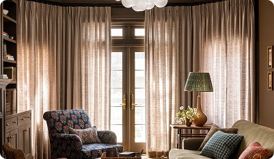 Modern luxury pencil pleat curtains Dubai