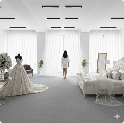 Stylish eyelet curtains in Dubai apartmentStylish eyelet curtains in Dubai apartment