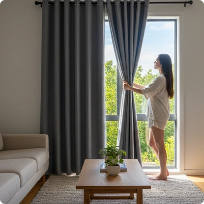 Recent eyelet curtain installation Dubai