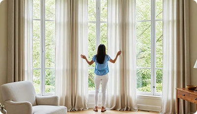 Premium blackout pencil pleat curtains Dubai