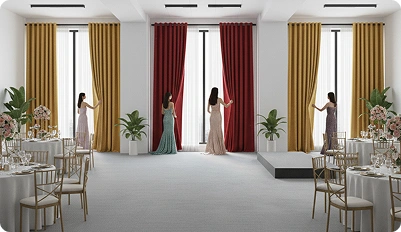 Dubai eyelet curtain installation project