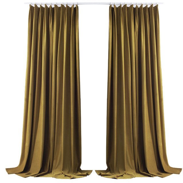 Basketweave Textured Bronze Gold Velvet Blackout Curtains
