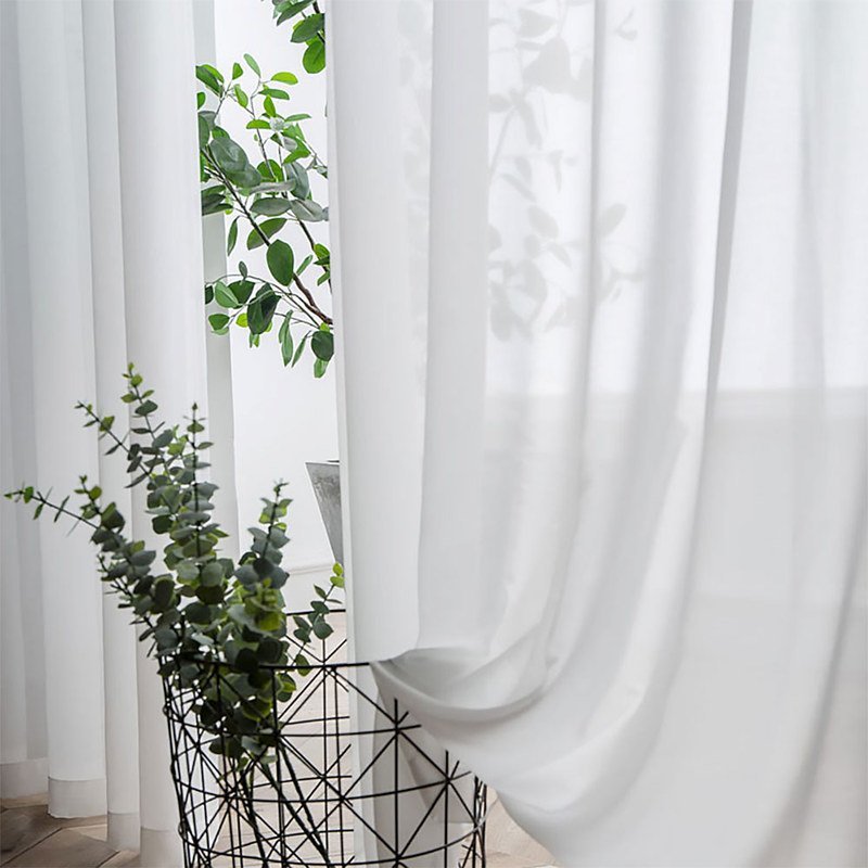 Breeze Coconut White Chiffon Curtain - Image 4