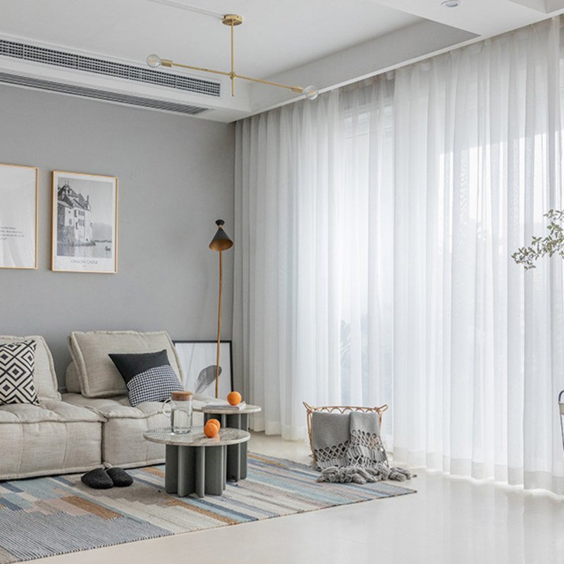 Breeze Coconut White Chiffon Curtain