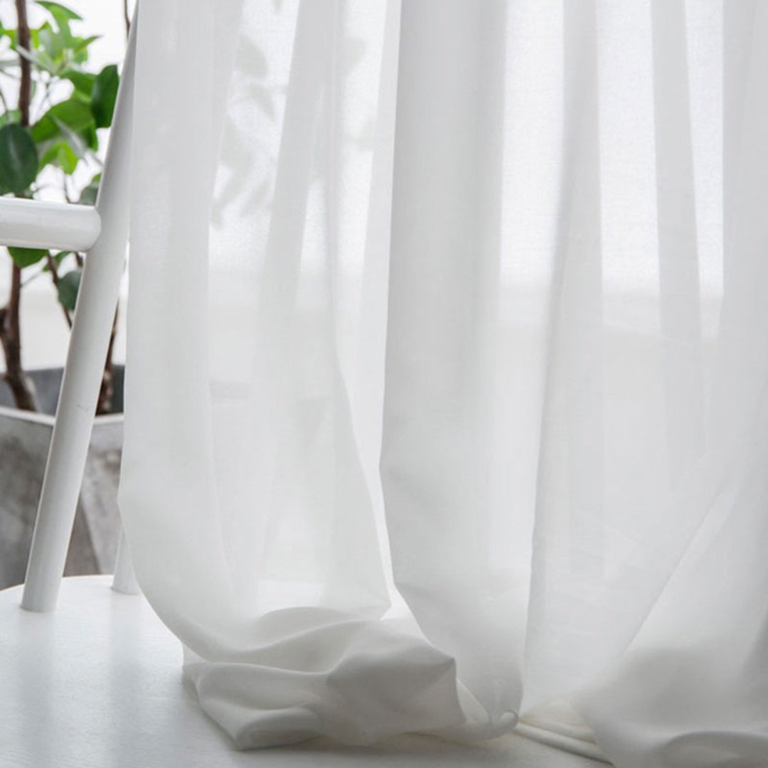 Breeze Coconut White Chiffon Curtain - Image 2