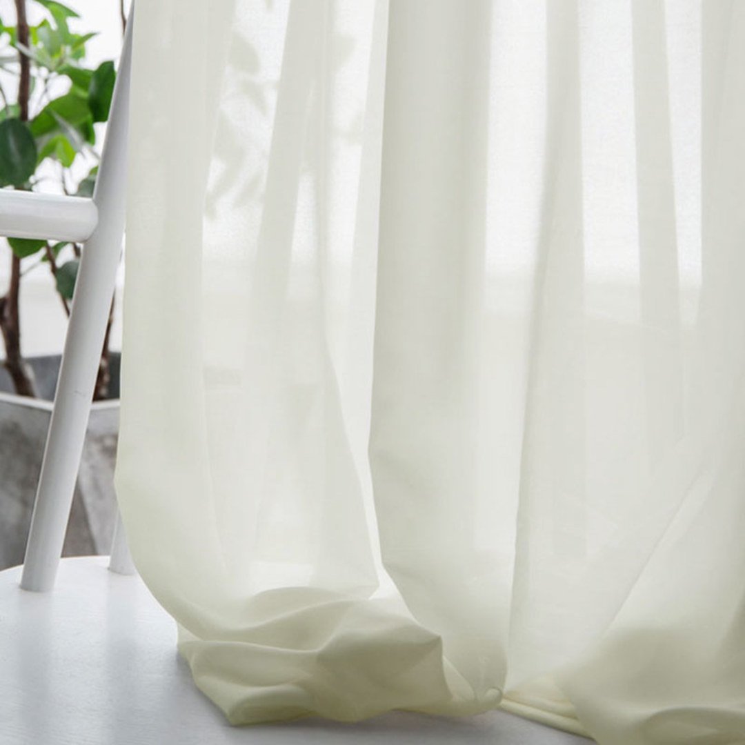 Breeze Pastel Yellow Chiffon Curtain - Image 3