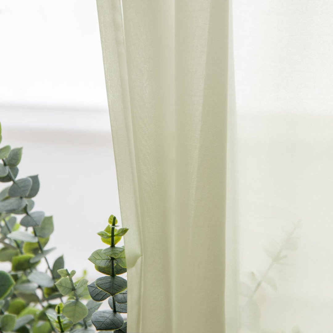 Breeze Pastel Yellow Chiffon Curtain - Image 2