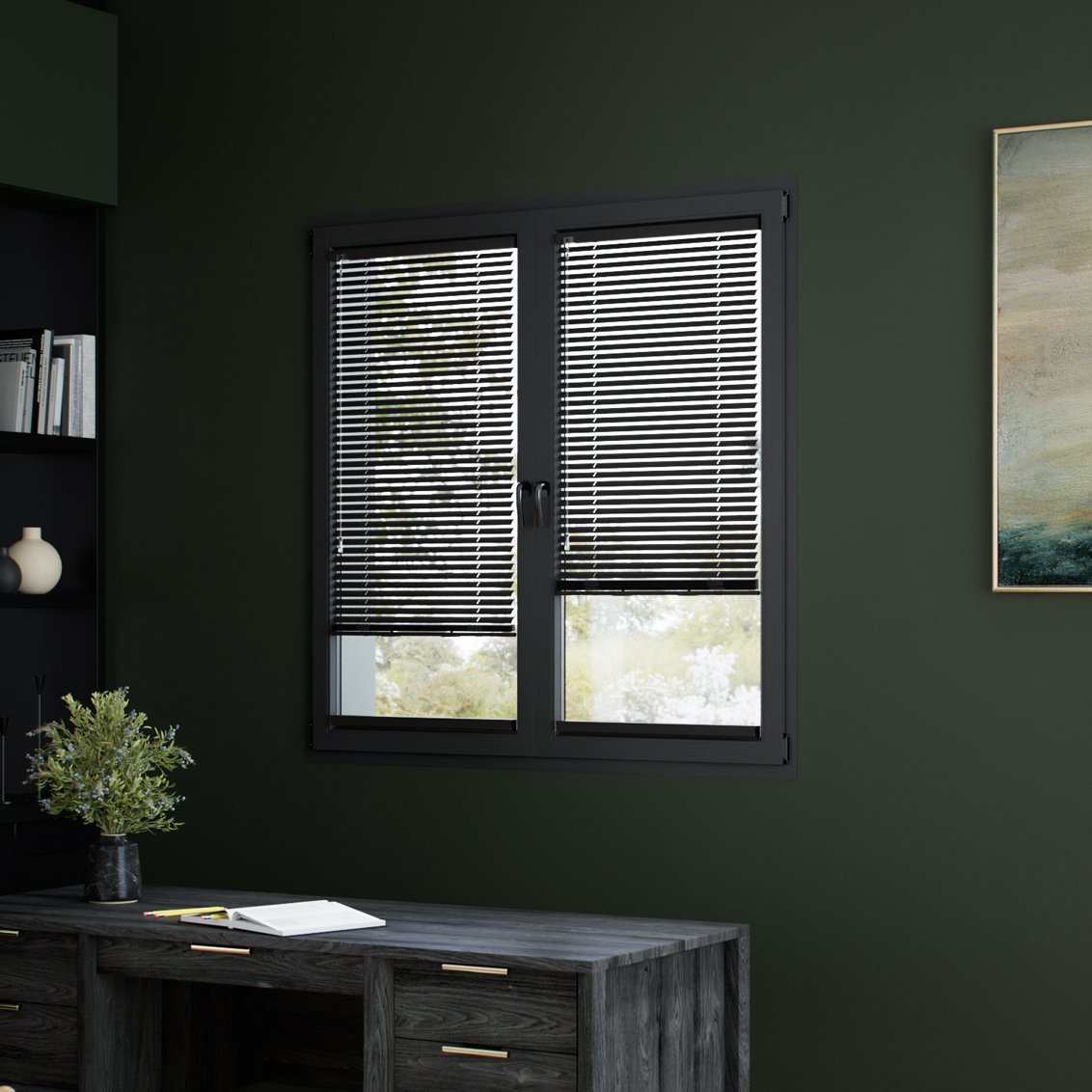 Oscar Matte Charcoal Venetian Blind - Image 3