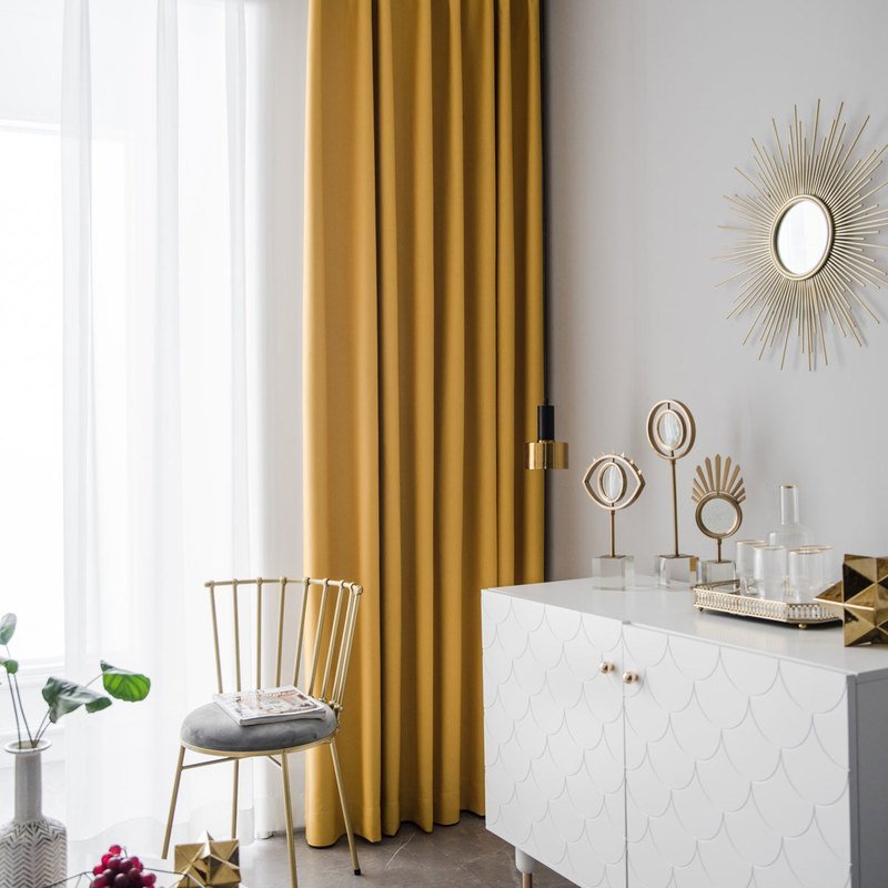 Superthick Lemon Yellow Blackout Curtain - Image 5