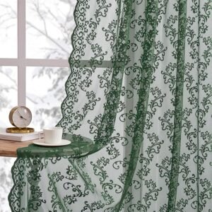 Panels Country Vintage Sheer Lace Curtains for Bedroom