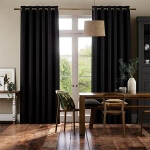 Bijou Linen Noir Curtains