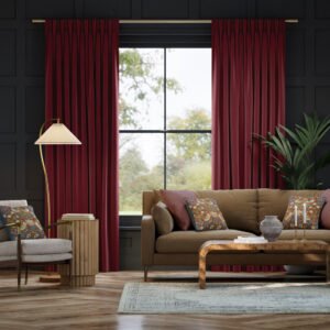 Canterbury Velvet Ruby Red Curtains