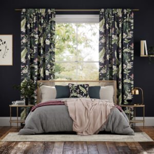 Hummingbird Charcoal Curtains