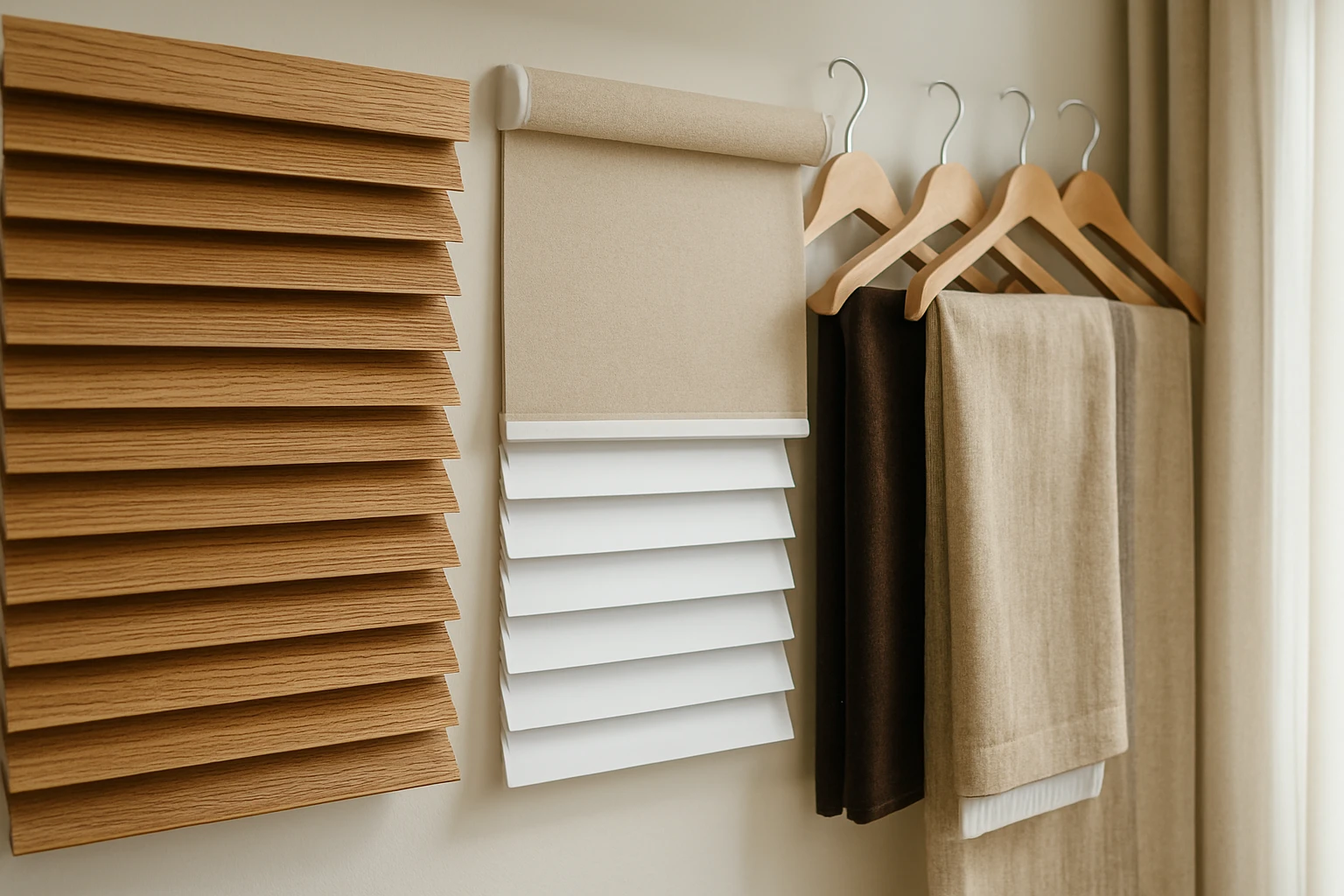 Blinds and curtain fabric samples