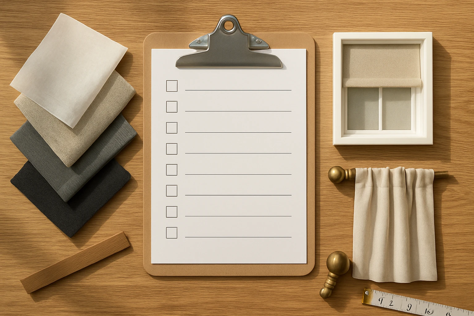 Blinds and curtains checklist