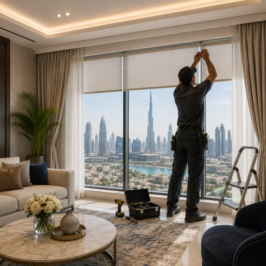 expert curtains and blinds installation in dubai