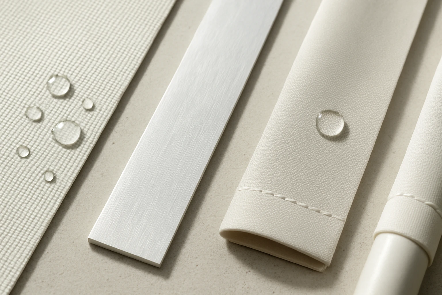 Waterproof blinds materials close up