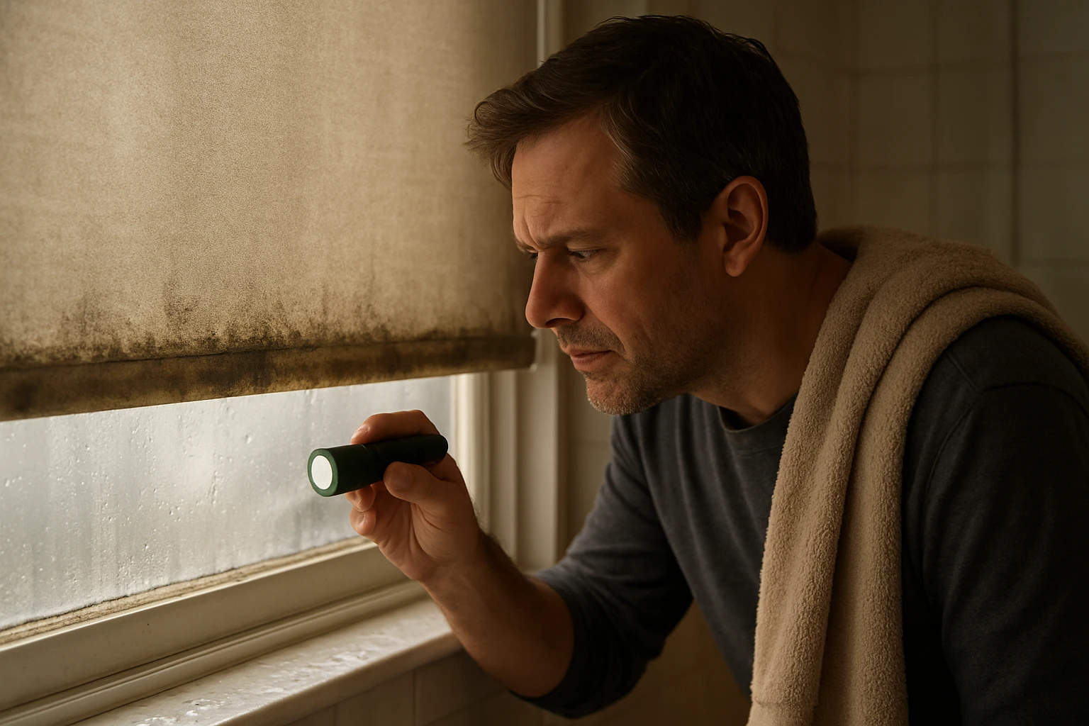 Waterproof blinds, mold on fabric blind
