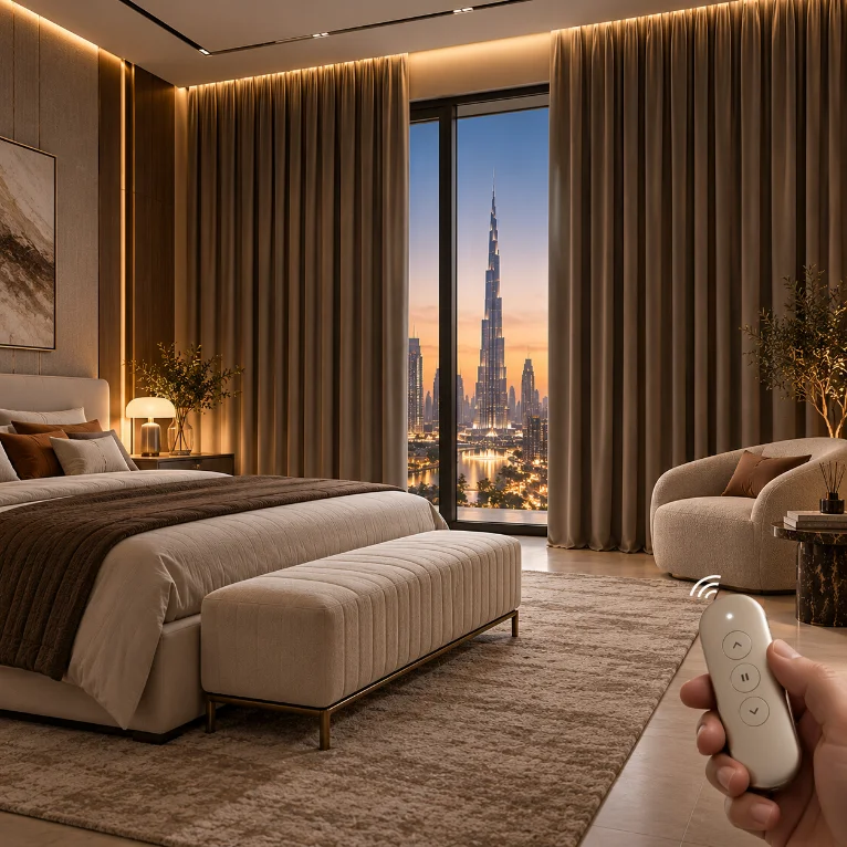 Blackout Motorized Bedroom Curtains