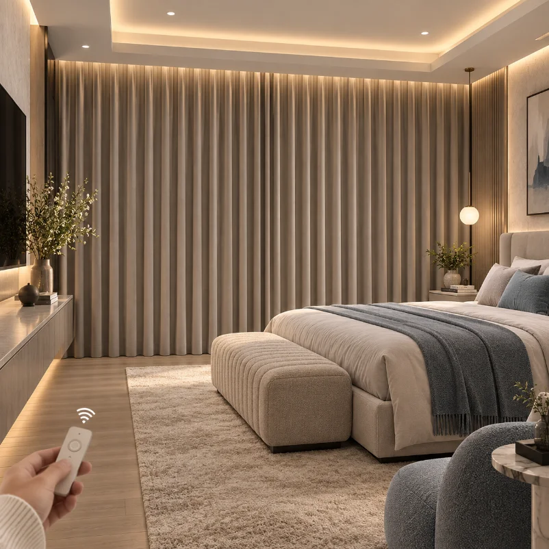 Blackout Motorized Curtains Dubai