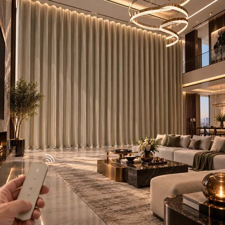 Custom Villa Motorized Curtains