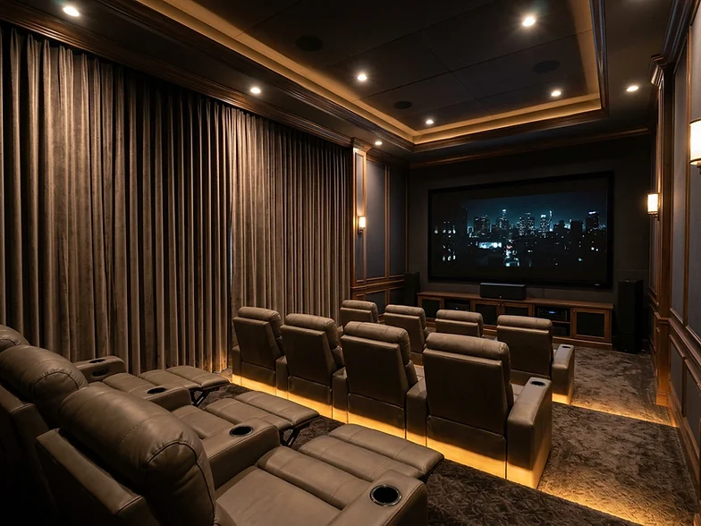 Media Rooms Soundproof Curtains