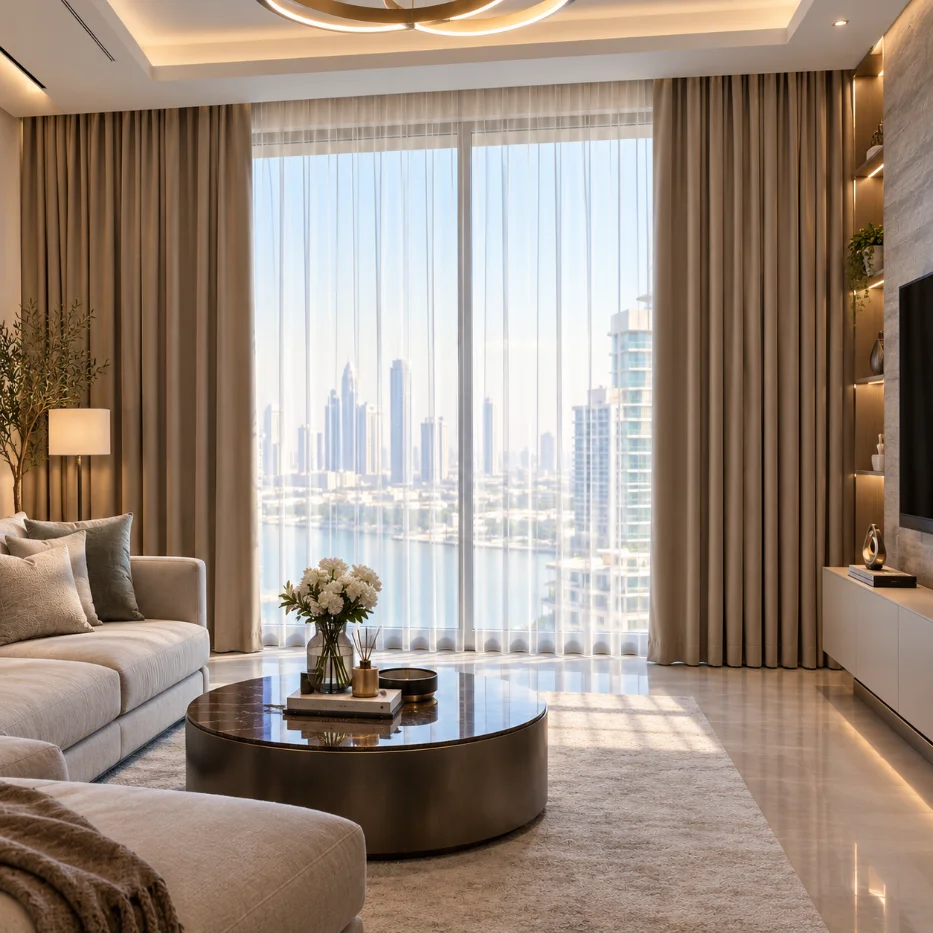Sheer + Blackout Motorized Curtains - Jumeirah