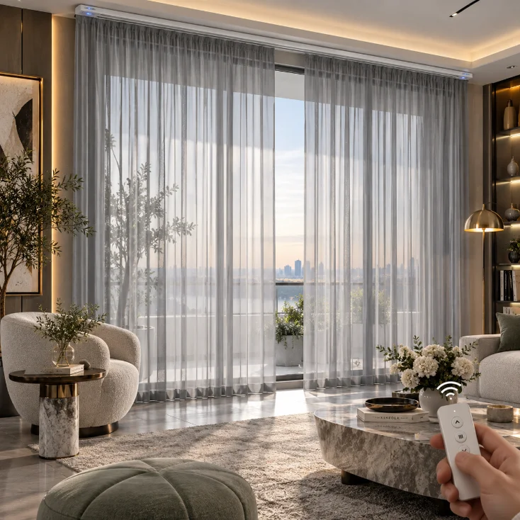 Sheer Motorized Curtains Dubai