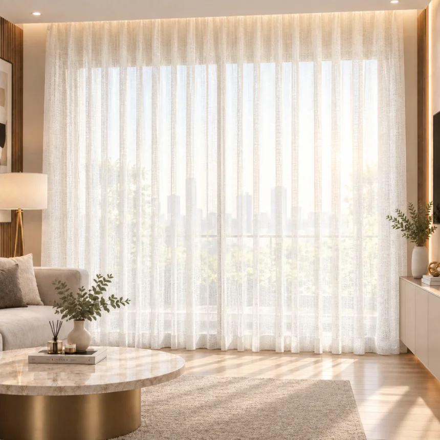 Woven White Sheer