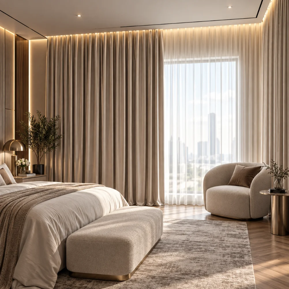 bedroom velvet curtains Dubai