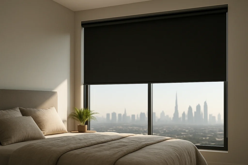 Blackout blinds in UAE bedroom