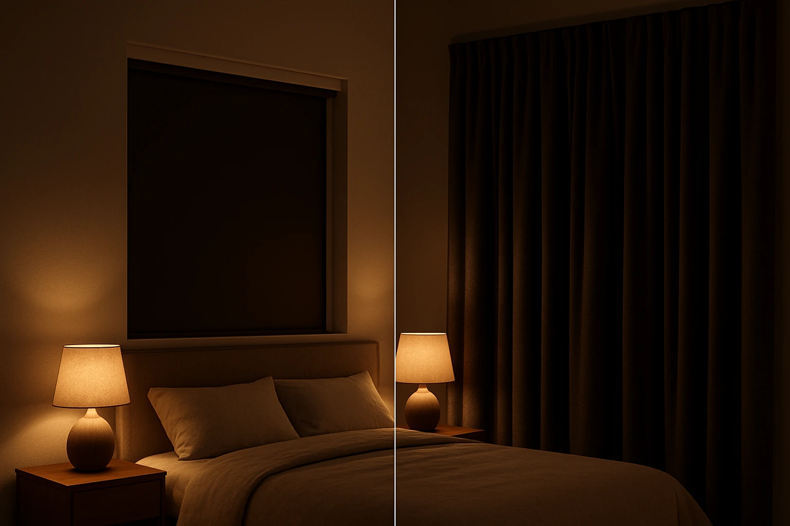 Blackout blinds versus blackout curtains bedroom
