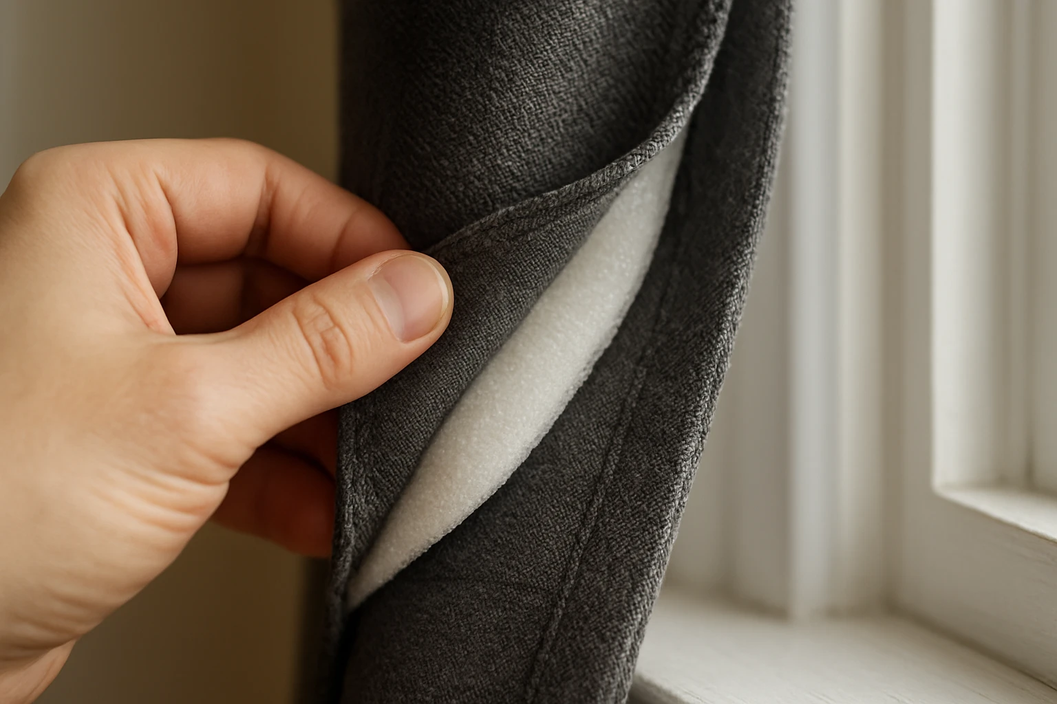 Blackout curtain fabric close-up