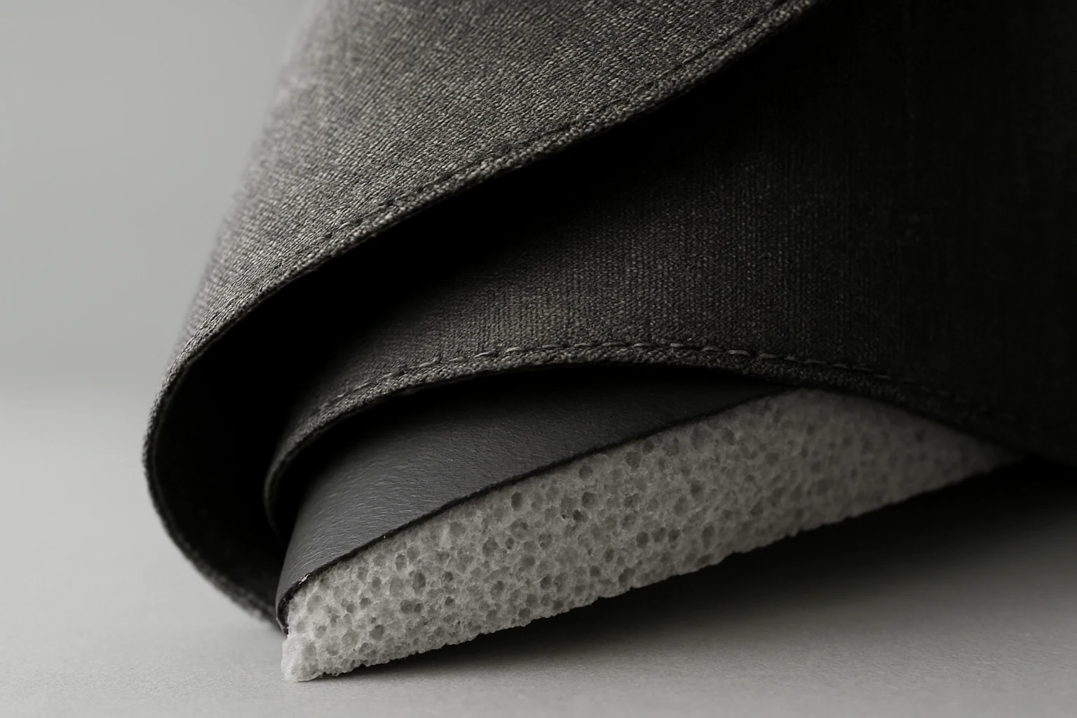Blackout curtain layers with thermal foam