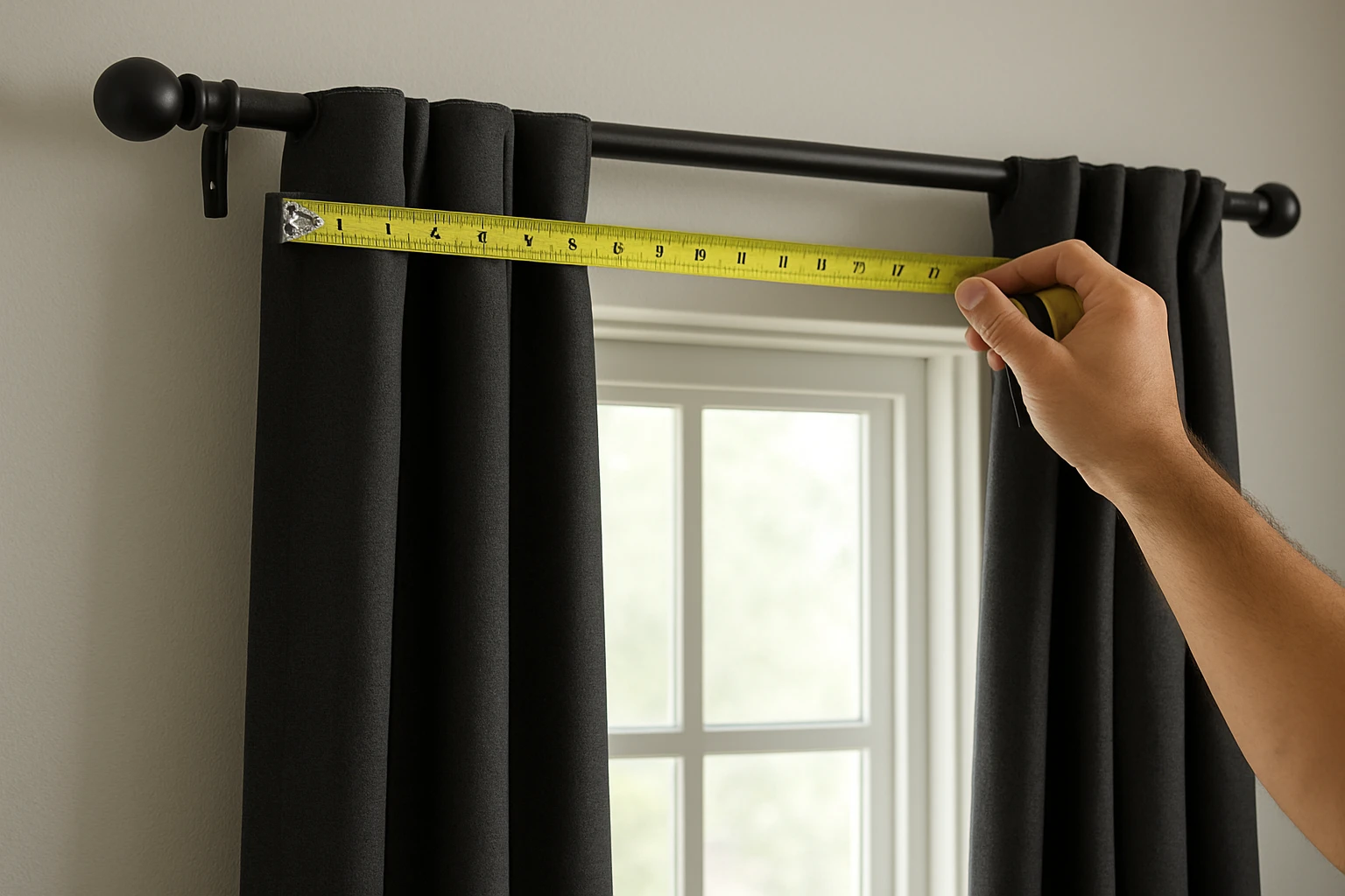 Blackout curtains overlapping window frame