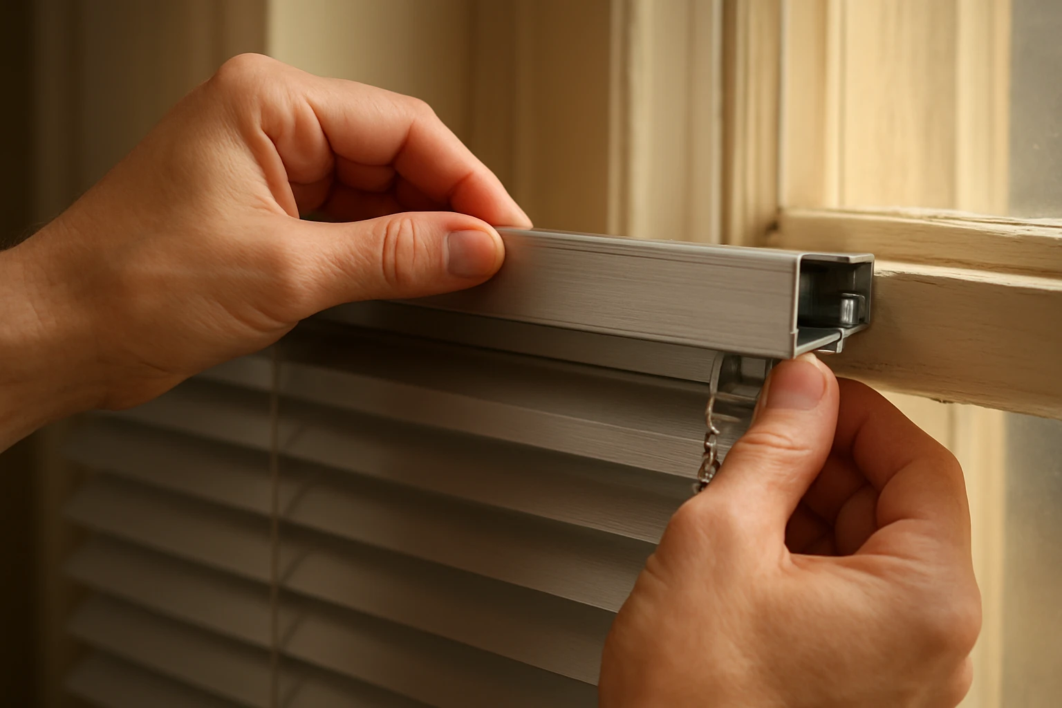 Blind headrail snapping into bracket