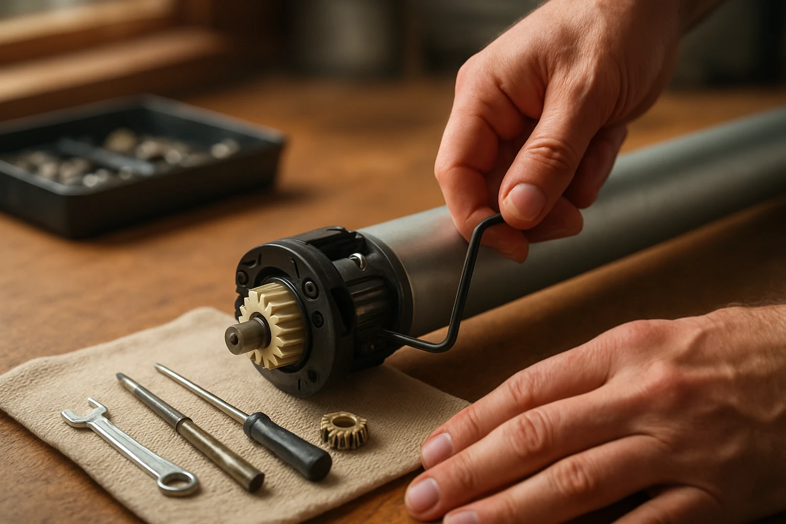 blind motor and spline gears