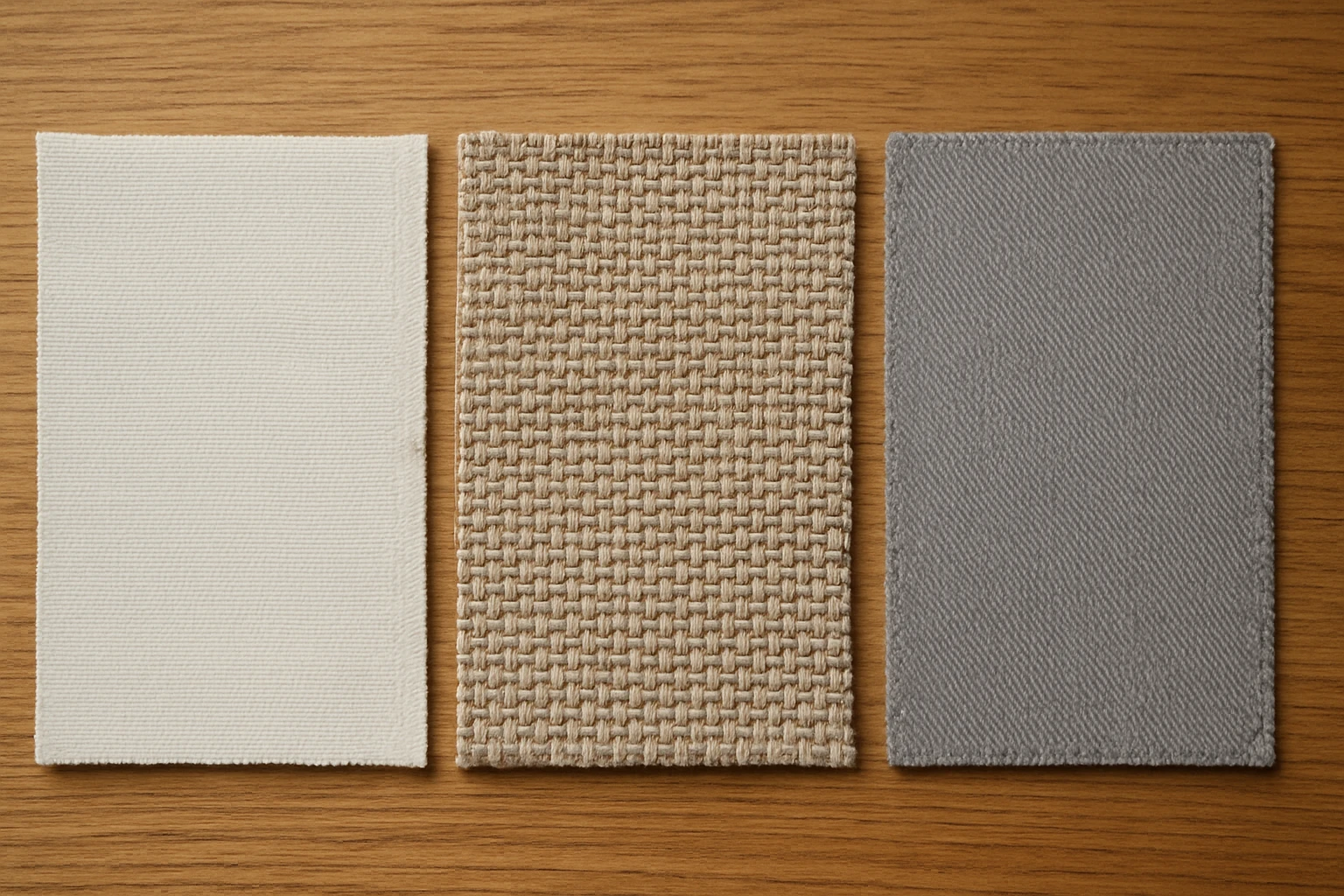 Cotton and polyester curtain swatches