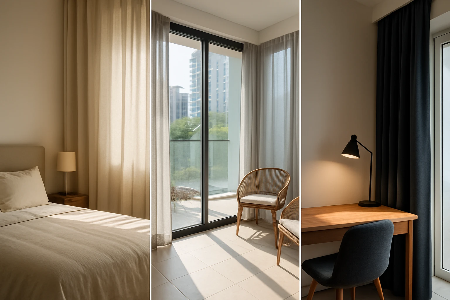 Cotton polyester and lined curtains