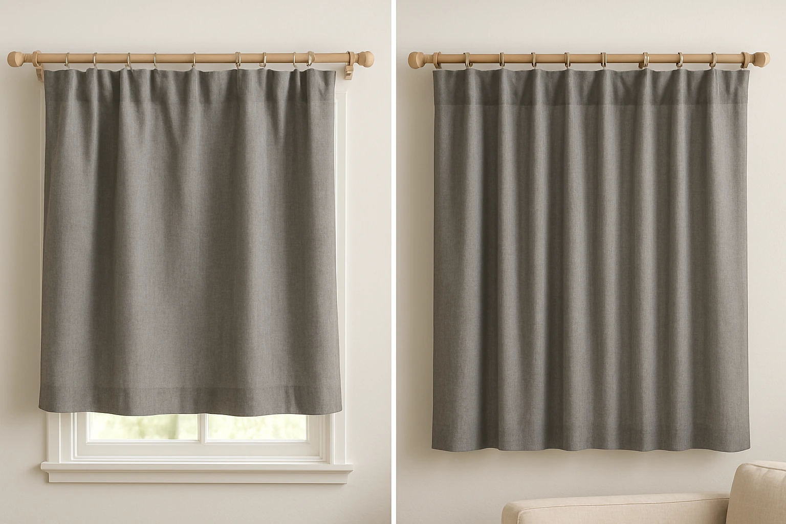 Curtain header mismatch before and after
