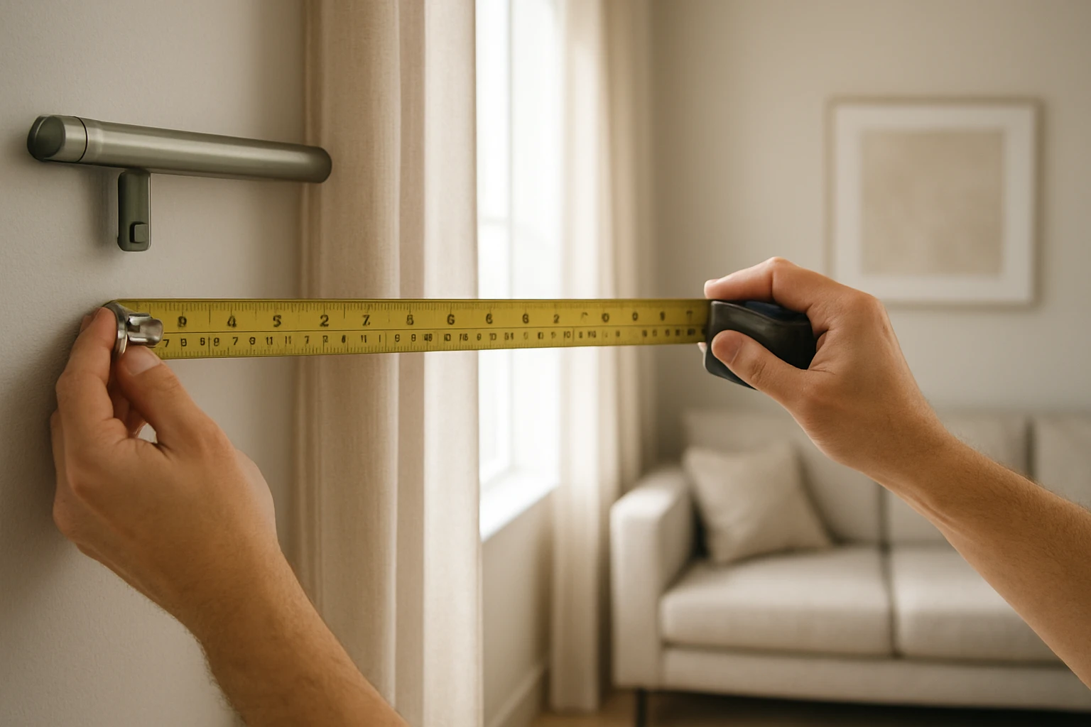 Curtain measurement at rod height