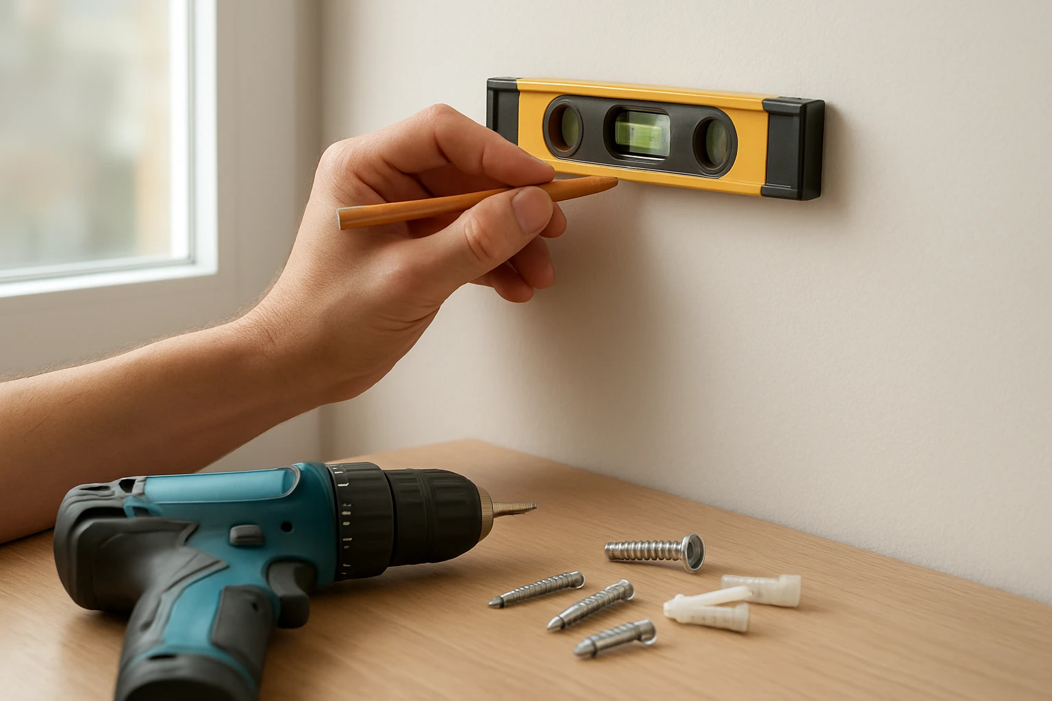 Curtain rod bracket markings