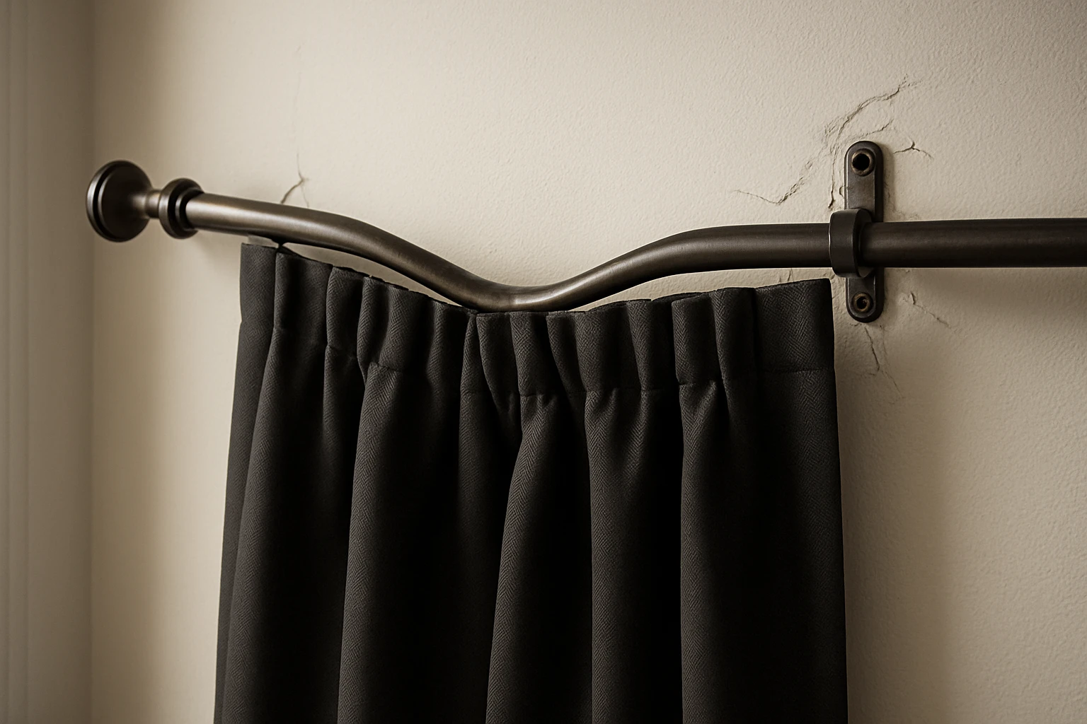 Curtain rod sagging under heavy curtains