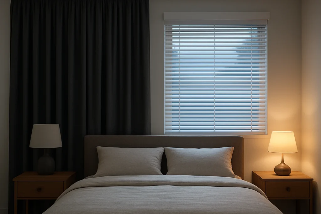 Curtains and blinds comparison in bedroom