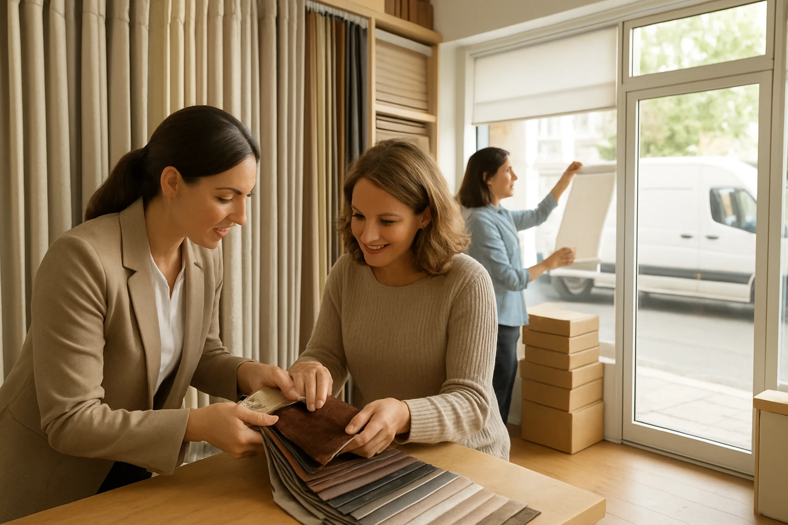 Curtains and blinds showroom consultation