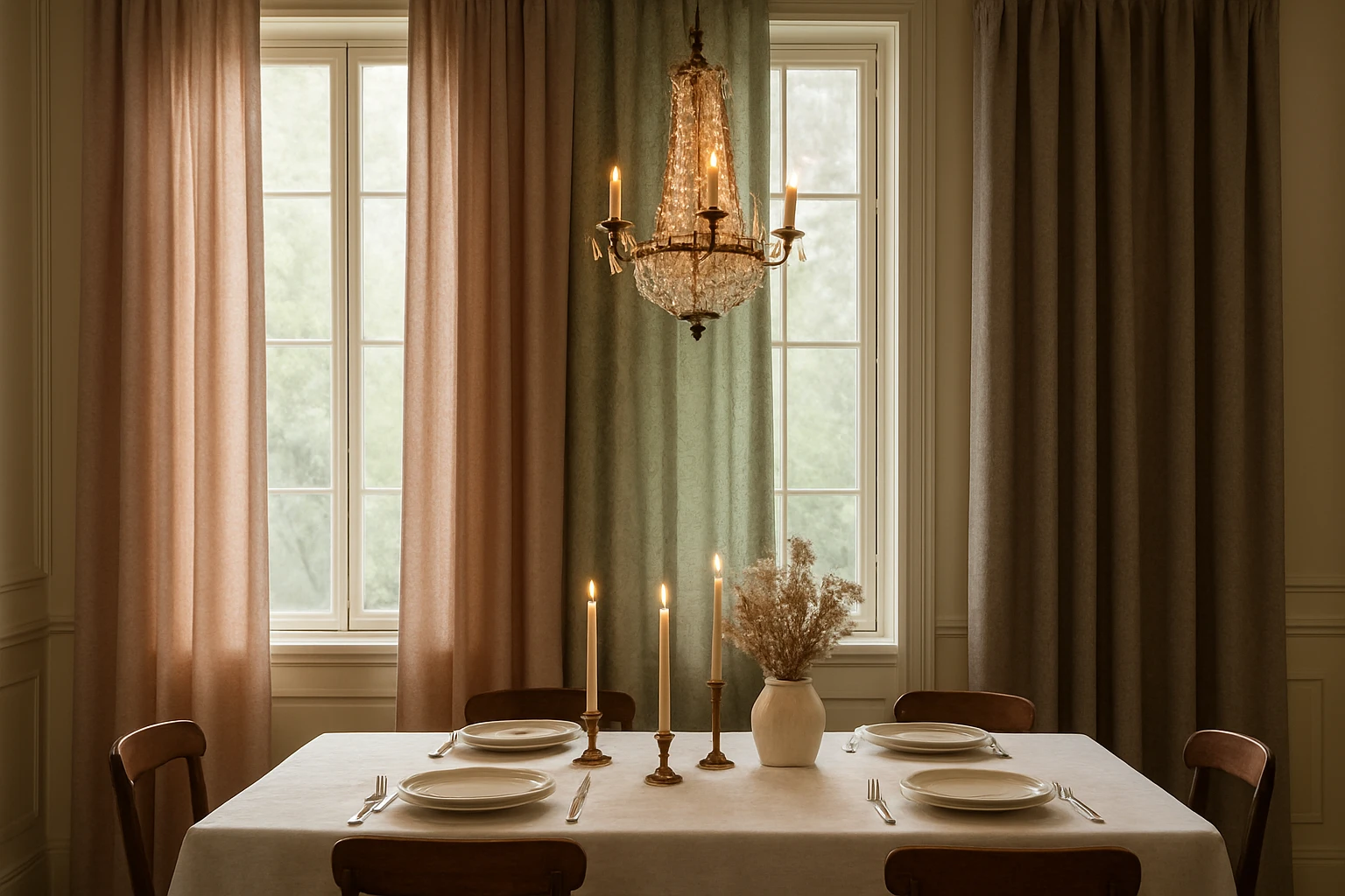 Curtains for cream walls dining room