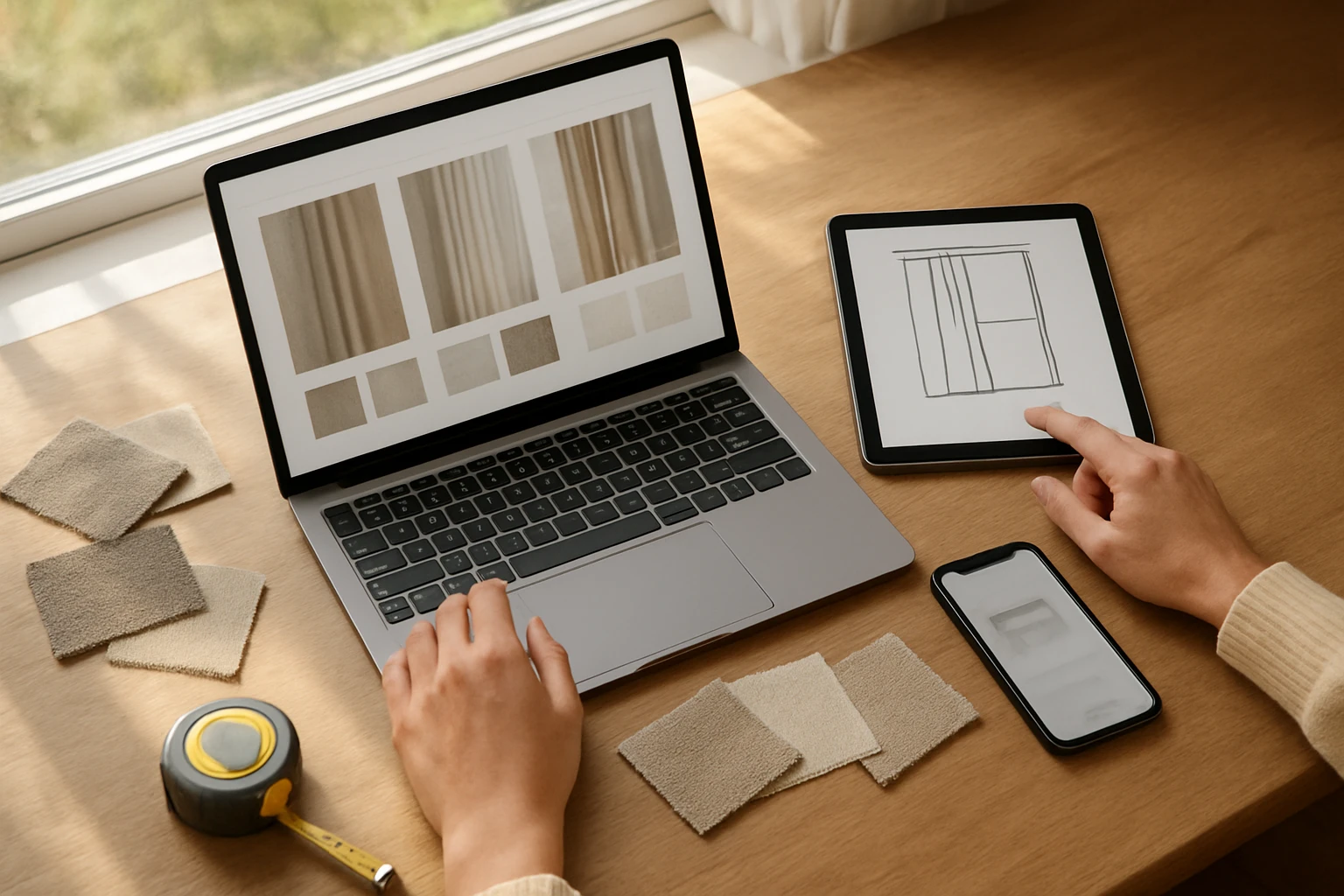 Curtains online shopping on devices